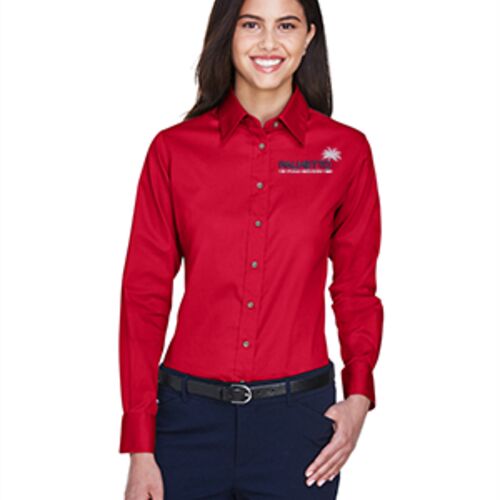 BCI Palmetto Managers Ladies' Long-Sleeve Twill Shirt Reds Thumbnail